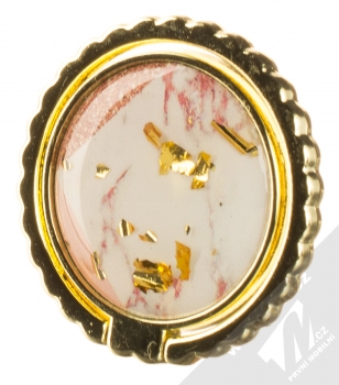 1Mcz Ring Emblém Mramor držák na prst bílá světle růžová (white light pink)