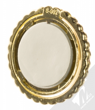 1Mcz Ring Křišťály držák na prst zlatá růžová bílá (gold pink white) zezadu
