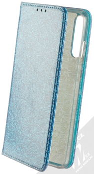 1Mcz Shining Book třpytivé flipové pouzdro pro Huawei Y6p modrá (blue)