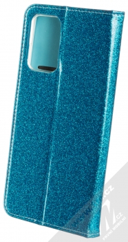 1Mcz Shining Book třpytivé flipové pouzdro pro Samsung Galaxy A72, Galaxy A72 5G modrá (blue) zezadu