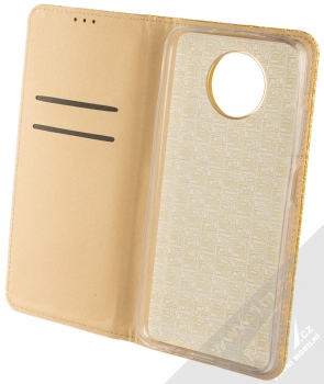 1Mcz Shining Book třpytivé flipové pouzdro pro Xiaomi Redmi Note 9T zlatá (gold) otevřené