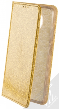 1Mcz Shining Book třpytivé flipové pouzdro pro Xiaomi Redmi Note 9T zlatá (gold)
