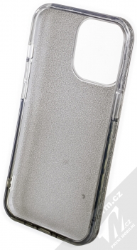 1Mcz Shining Duo TPU třpytivý ochranný kryt pro Apple iPhone 13 Pro stříbrná černá (silver black) zepředu