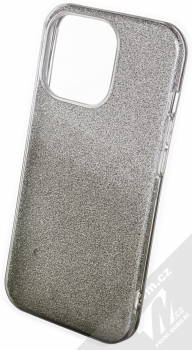 1Mcz Shining Duo TPU třpytivý ochranný kryt pro Apple iPhone 13 Pro stříbrná černá (silver black)