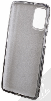 1Mcz Shining Duo TPU třpytivý ochranný kryt pro Samsung Galaxy M31s stříbrná černá (silver black) zepředu