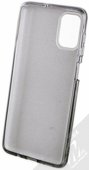 1Mcz Shining Duo TPU třpytivý ochranný kryt pro Samsung Galaxy M51 stříbrná černá (silver black) zepředu