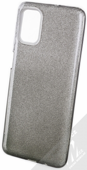 1Mcz Shining Duo TPU třpytivý ochranný kryt pro Samsung Galaxy M51 stříbrná černá (silver black)