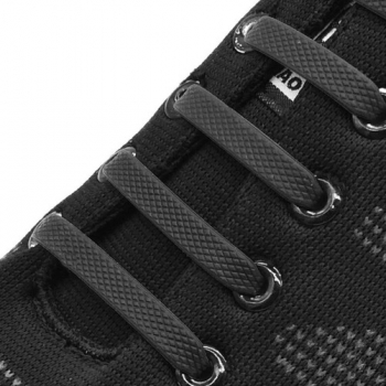 1Mcz Silikonové tkaničky do bot bez zavazování 16ks černá (black)