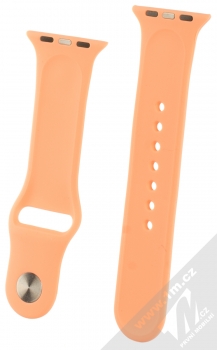 1Mcz Silikonový sportovní řemínek pro Apple Watch 38mm, Watch 40mm broskvově oranžová (peach) zezadu