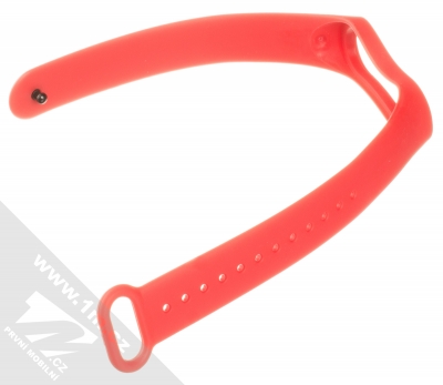 1Mcz Single Color Strap silikonový pásek na zápěstí pro Xiaomi Mi Band 3, Mi Band 4 červená (red) rozepnuté zezadu