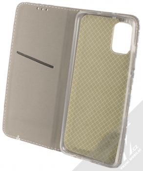 1Mcz Trendy Book Měňavé listí 2 flipové pouzdro pro Samsung Galaxy A51 bílá (white) otevřené