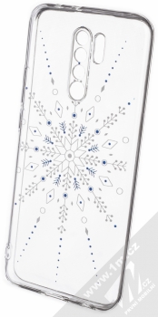 1Mcz Trendy Sněhová vločka TPU ochranný kryt pro Xiaomi Redmi 9 průhledná (transparent)