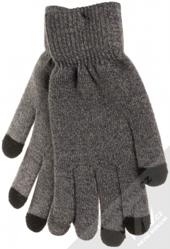 1Mcz Triangle Gloves pánské pletené rukavice pro kapacitní dotykový displej šedá (grey) zezadu
