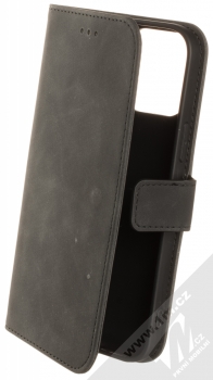 1Mcz Velvet Book flipové pouzdro pro Apple iPhone 13 Pro Max černá (black)
