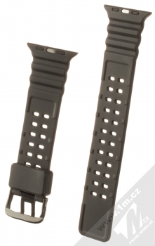1Mcz Waves silikonový řemínek pro Apple Watch 42mm, Watch 44mm, Watch 45mm, Watch Ultra 49mm černá (black) zezadu