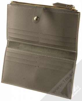 1Mcz Wolfone Wallet peněženka šedá (grey) otevřené