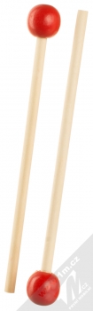 1Mcz Xylofon dřevěný béžová duhová (beige rainbow) paličky detail