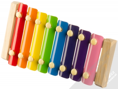 1Mcz Xylofon dřevěný béžová duhová (beige rainbow) seshora