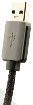 4smarts Basic Line opletený USB kabel s USB Type-C konektorem pro mobilní telefon, mobil, smartphone šedá (grey) konektor USB
