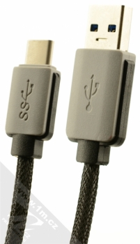 4smarts Basic Line opletený USB kabel s USB Type-C konektorem pro mobilní telefon, mobil, smartphone šedá (grey)