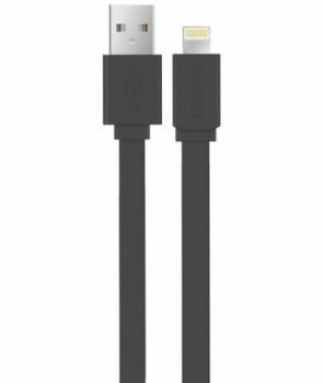 USAMS Cable plochý USB kabel s Apple Lightning konektorem black