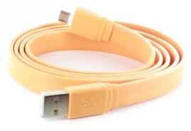 microUSB kabel plochý orange