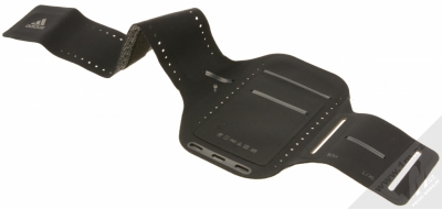 Adidas Sports Armband sportovní pouzdro na paži pro mobilní telefon, mobil, smartphone o velikosti Apple iPhone 6, iPhone 6S, iPhone 7, iPhone 8 (CI3125) černá (black) rozepnuté zezadu