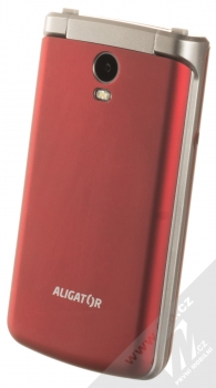 Aligator V710 Senior červená stříbrná (red silver) šikmo zepředu