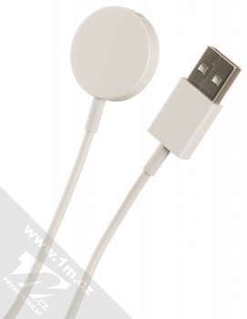 Apple A2256 Magnetic Charging Cable originální dokovací stanice pro Apple Watch (MX2E2ZM/A) bílá (white) zezadu