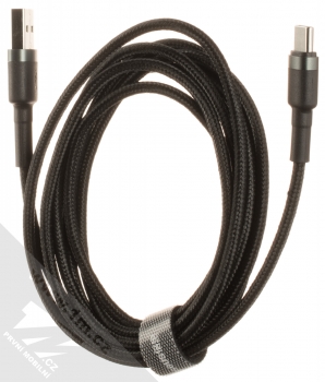 Baseus Cafule Cable opletený USB kabel délky 2 metry s USB Type-C konektorem (CATKLF-CG1) šedá černá (grey black) komplet