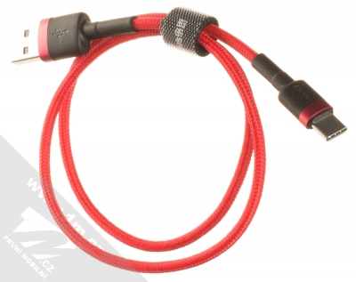 Baseus Cafule Cable opletený USB kabel délky 50cm s USB Type-C konektorem (CATKLF-A09) červená černá (red black) komplet