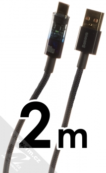Baseus Explorer opletený USB kabel délky 2 metry s USB Type-C konektorem 100W (CATS000303) tmavě modrá (dark blue)
