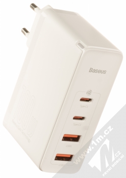 Baseus GaN2 Pro Quick Charger nabíječka do sítě s 2x USB + 2x USB Type-C výstupy 100W a USB Type-C kabel (CCGAN2P-L02) bílá (white) nabíječka USB a USB Type C výstupy