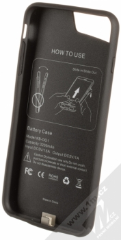 Blue Star Battery Case ochranný kryt se záložní baterií 3200mAh pro Apple iPhone 6 Plus, iPhone 6S Plus, iPhone 7 Plus, iPhone 8 Plus černá (matt black) zepředu