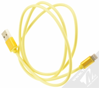 Blue Star Metal kovově opletený USB kabel s Lightning konektorem pro Apple iPhone, iPad, iPod žlutá (yellow) balení