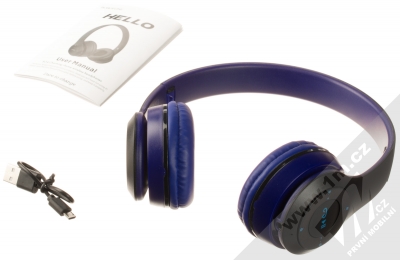 Borofone BO4 Charming Rhyme Bluetooth stereo sluchátka černá modrá (black blue) balení