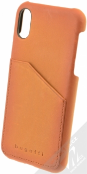 Bugatti Londra Full Grain Leather Snap Case ochranný kryt z pravé kůže pro Apple iPhone X hnědá (cognac)