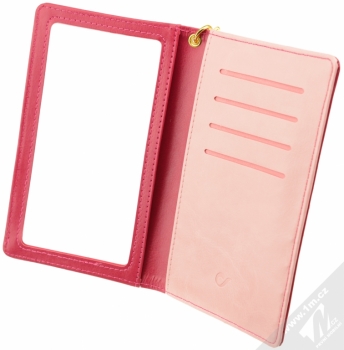 CellularLine Touch Wallet univerzální pouzdro s peneženkou pro mobilní telefon, mobil, smartphone růžová (pink) otevřené
