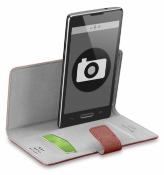 CellularLine Book Uni 2XL univerzální flipové pouzdro pro mobilní telefon, mobil, smartphone červená (bordeaux)