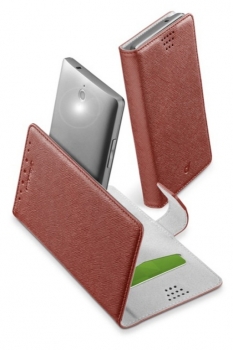 CellularLine Book Uni 2XL univerzální flipové pouzdro pro mobilní telefon, mobil, smartphone červená (bordeaux)