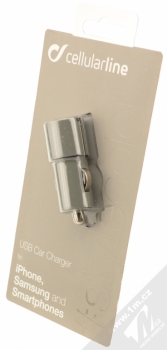 CellularLine Style&Color USB Car Charger nabíječka do auta s USB výstupem 1A šedá (grey) krabička