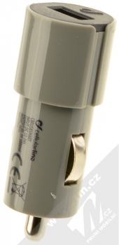 CellularLine Style&Color USB Car Charger nabíječka do auta s USB výstupem 1A šedá (grey) zezadu