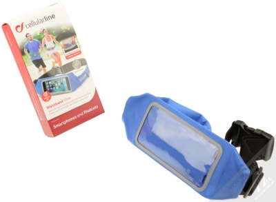 CellularLine Waistband View Running elastické sportovní pouzdro na pas pro mobilní telefon, mobil, smartphone modrá (blue) balení