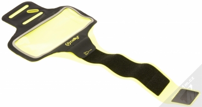Celly Armband XXL neoprénové pouzdro na paži pro mobil, mobilní telefon, smartphone do 6,2 černá žlutá rozepnuté zepředu