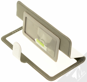 Celly View Unica XXL univerzální flipové pouzdro pro mobilní telefon, mobil, smartphone bílá (white) stojánek