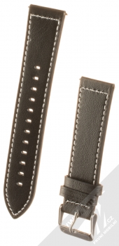 Dahase Stitched Fine Leather Strap kožený pásek na zápěstí pro Xiaomi Amazfit 2 Stratos černá (black)