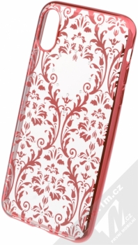 Devia Crystal Soft Case Baroque pokovený ochranný kryt s motivem pro Apple iPhone X červená (red)