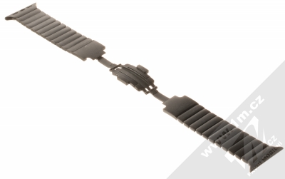 Devia Elegant Link Bracelet pásek z leštěného kovu na zápěstí pro Apple Watch 38mm, Watch 40mm, Watch 41mm černá (space black) rozepnuté