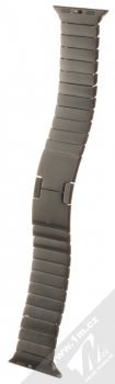 Devia Elegant Link Bracelet pásek z leštěného kovu na zápěstí pro Apple Watch 38mm, Watch 40mm, Watch 41mm černá (space black) v přímce