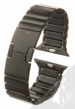 Devia Elegant Link Bracelet pásek z leštěného kovu na zápěstí pro Apple Watch 38mm, Watch 40mm, Watch 41mm černá (space black) zezadu